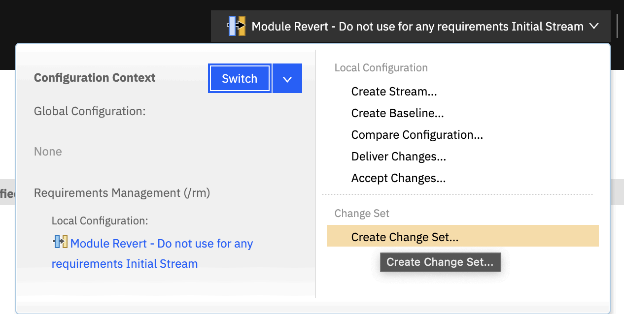 How to create change set